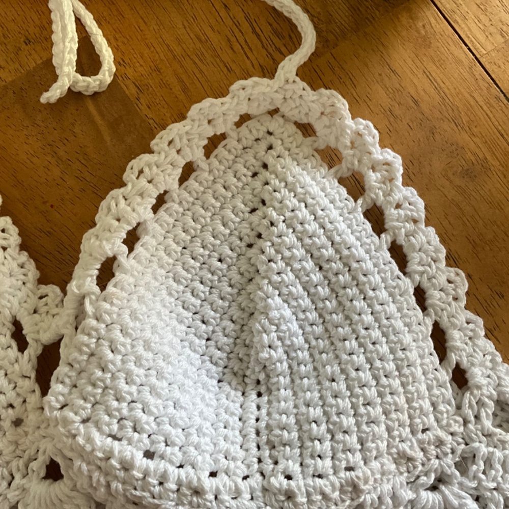 Handmade Halter Small Crochet Hippie Bralette Tank Top Off the shoulder - Picture 5 of 9